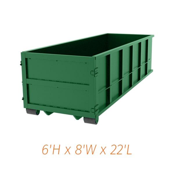 a 30 yard dumpster is typically ideal for larger projects such as commercial construction or major home renovations